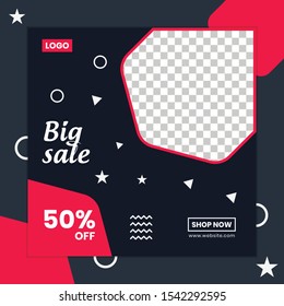 Unique Square Editable modern Social Media banner Template. Anyone can use This Design Easily. Promotional square web banner for social media. Elegant sale and discount promo design