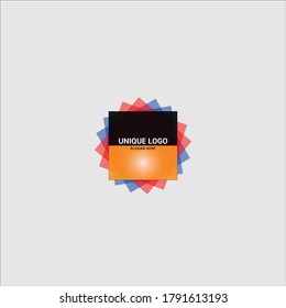 Unique Square Logo Vector.low Oppacity Logo.blue Red Black Logo.radial Gradiant Logo