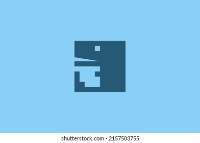 Unique square whale logo design