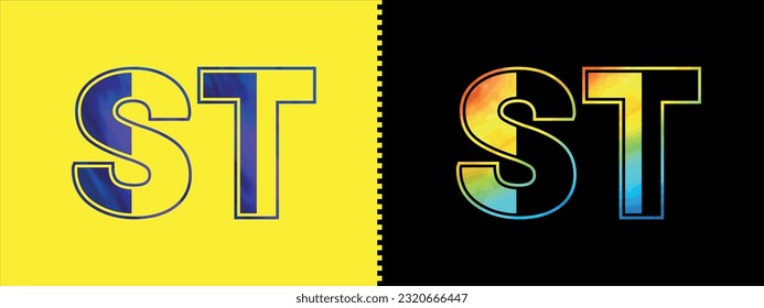 Einzigartiges ST-Buchstaben Logo Symbol, Vektorvorlage. Premium-stylisches Alphabet-Logo-Design für Unternehmen
