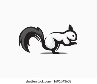 Unique standgin art squirrel logo design inspiration