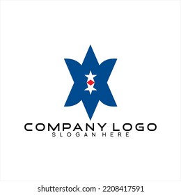 Unique star design logo vector of two letter A elements.