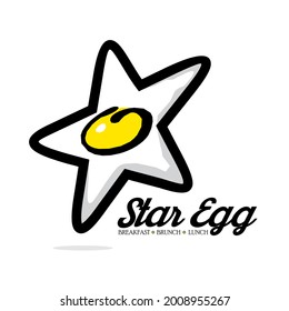 unique star egg restaurant logo
