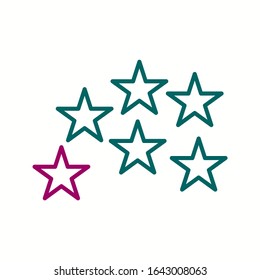 Unique Stars Vector Line Icon