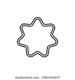 Unique star-shaped outline design captured in flat line illustration style showcasing creativity and simplicity in graphic art