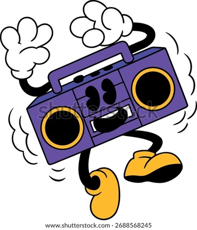Unique stereo player mascot flat style 
