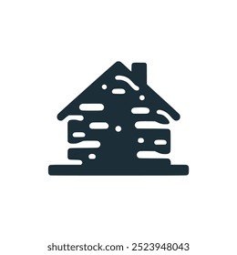 unique stone house building logo vector illustration template design