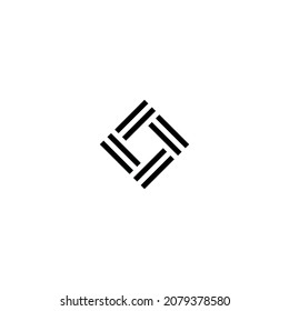 unique striped box simple symbol logo vector