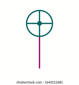 Unique Striped Candy Vector Line Icon
