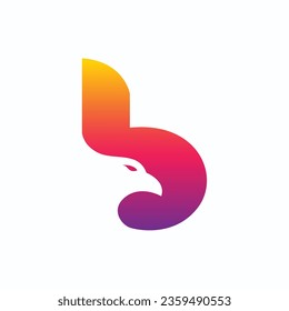 Unique and strong letter B initials eagle logo design