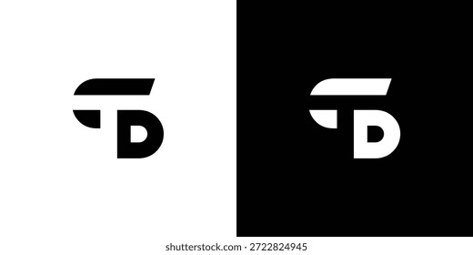 Einzigartiger und starker Buchstabe TD Initialen Logo-Design