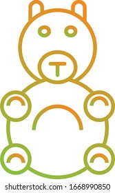 Unique Stuffed Toy Vector Line Icon
