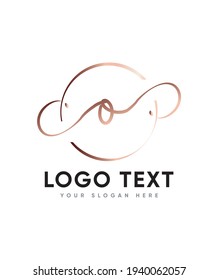 Una plantilla única e impresionante de letra ligera manuscrita tipo de logotipo O, logotipo vectorial para identidad empresarial y de empresa 