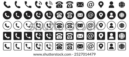 Unique style contact icon set. Web vector set. Phone icon illustration eps 10