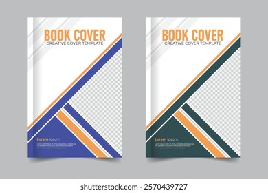 Unique style and creative layout, Print-ready business book cover template, with image
