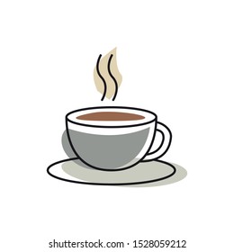 Unique style a cup of coffee icon
