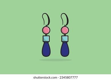 Unique style earrings for woman vector illustration. Beauty fashion objects icon concept. Women stylish jewelry earrings vector design. 