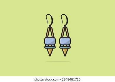 Unique style earrings for woman vector illustration. Beauty fashion objects icon concept. Women stylish jewelry earrings vector design. 