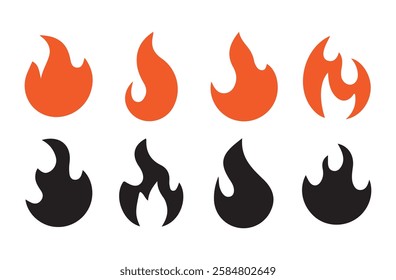 Unique style fire icon. Fire illustration in flat style. Vector illustration EPS 10