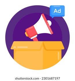 A unique style flat rounded icon of shop marketing 