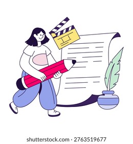 A unique style illustration of scriptwriter 