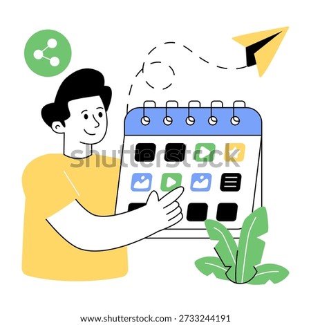 A unique style illustration of send schedule 