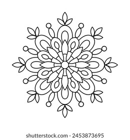 unique style mandala design for coloring book, yoga logo
