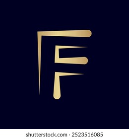 Unique style modern F letter logo design with awesome color