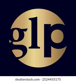 Diseño de logotipo de letra glp moderno de estilo único con un color impresionante
