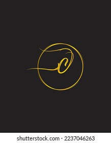 Ein einzigartiger Stil und ein modernes Aussehen, eleganter Stil, Schriftart C Vektorlogo Vorlage 