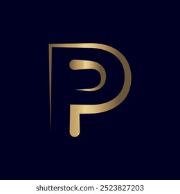 Unique style modern P letter logo design with awesome color

