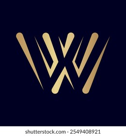 Unique style modern W letter logo design with awesome color
