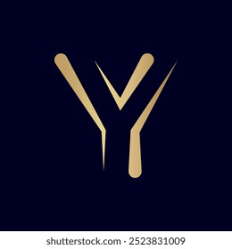 Unique style modern Y letter logo design with awesome color
