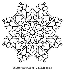 unique style simple and easy mandala design for coloring book, tattoo and henna design , mandala design for adults and kids coloring book
