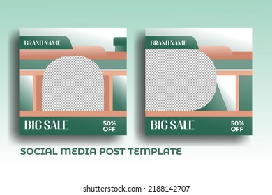 Unique style of the social media post template in the train shape design 