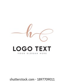 A unique style Valentine themed and modern handwritten letter type H logo template, Vector logo for business and company identity 