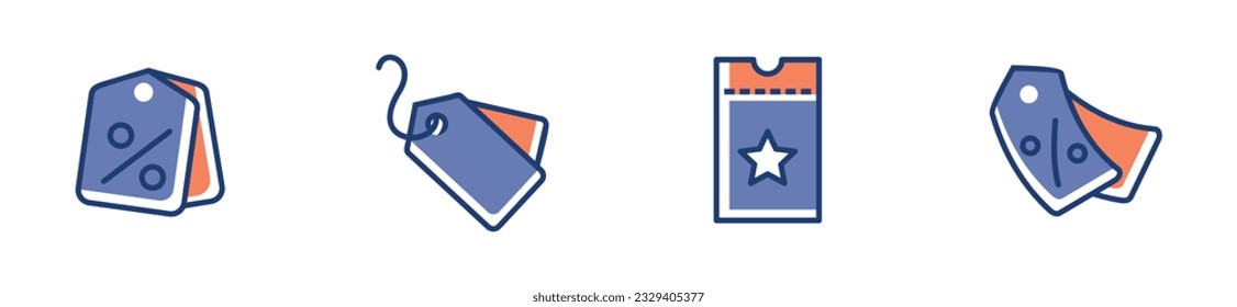Icono de etiqueta estilo único de etiqueta de precio vector de descuento en línea cupón venta de producto ilustración de promoción de producto
