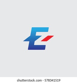 unique stylish blue color creative E  initial based icons logo