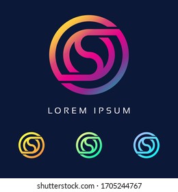 Unique stylish connected Colorful SO Letter initial based icon logo