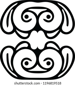 Unique stylish decorative vector tile tattoo pattern for many creative ideas