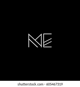 Unique  stylish elegant  fashion  brand  black  and white  color  ME  EM   initial  based letter  icon logo