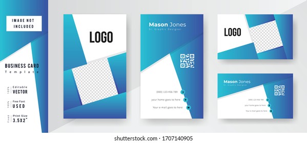  Unique Stylish Gradient Color business card Template.