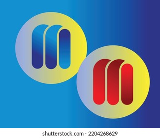 Unique stylish M letter logo illustration