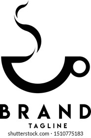 Unique and stylish, professional, elegant, clean, simple, creative a cup of coffee logo design. 