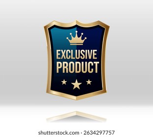 Unique and stylist frame with text Exclusive Product, elegant golden color. Commonly used for marketing, packaging, and branding for upscale products and services.