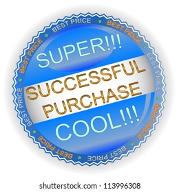 Unique successful purchase symbol located on a white background
