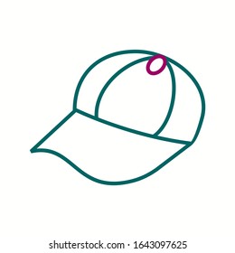 Unique Summer Cap Vector Line Icon
