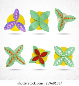 Unique summer flowers collection, set of 6


