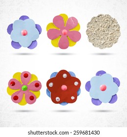 Unique summer flowers collection, set of 6


