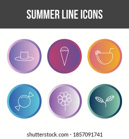 Unique Summer Line Vector Icon Set
